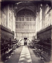 Uitzicht op het koor in de kapel van New College, 1860-70
